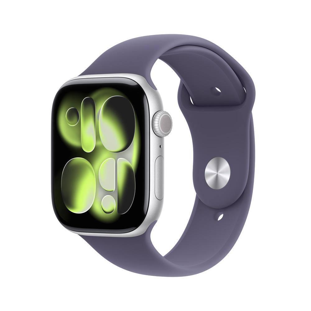 Apple Watch Series 11 GPS+ Cellular 46mm Prateado Pulseira P/M Esportiva Roxo-Névoa - 1