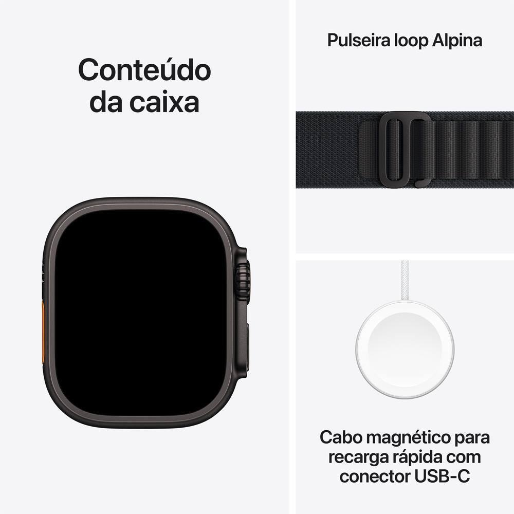 Apple Watch Ultra 3 GPS+ Cellular 49mm Pulseira Loop Alpina Preta - 8