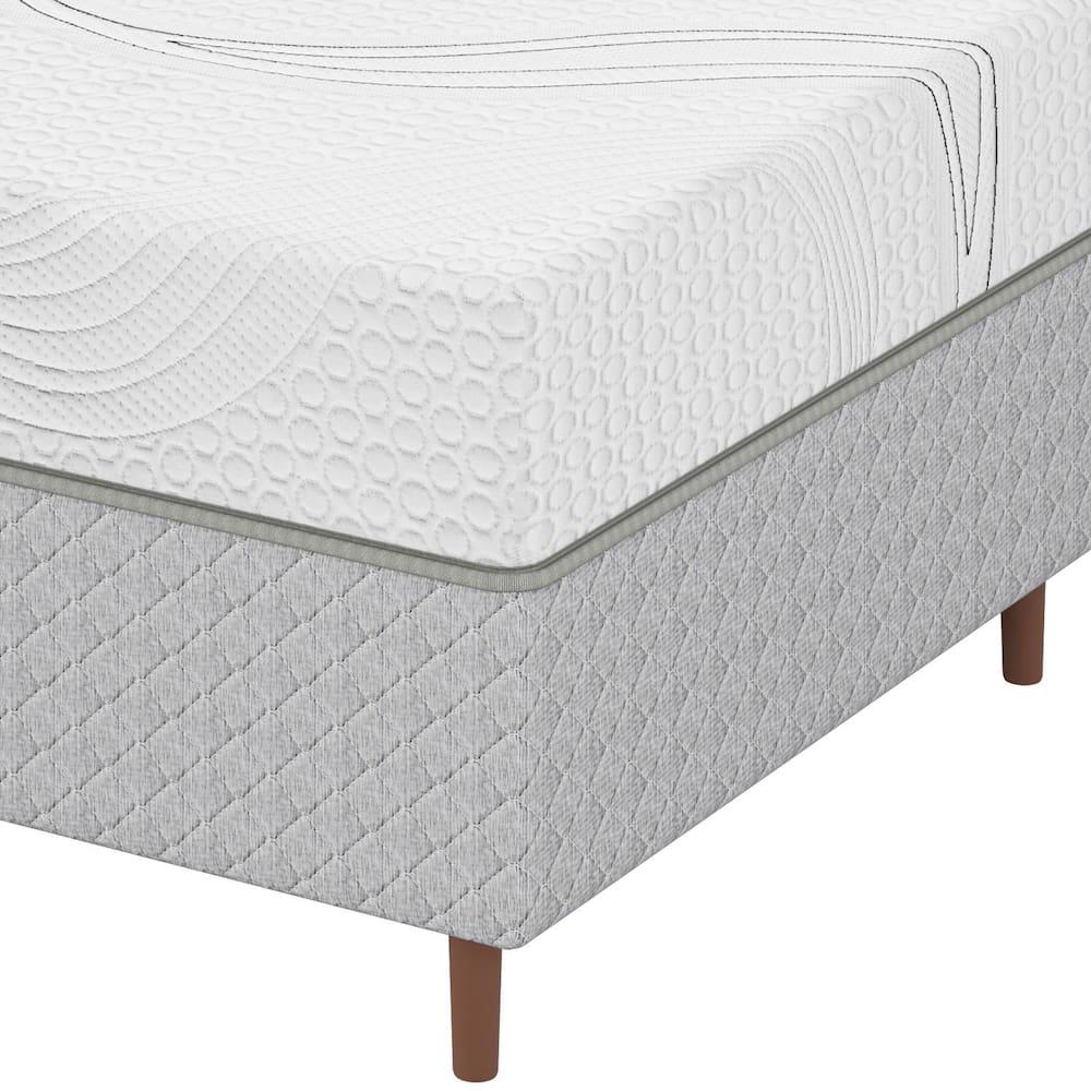 Colchão Bartira Viena Casal + Cama Box Casal Umaflex Loreto Cinza - 9