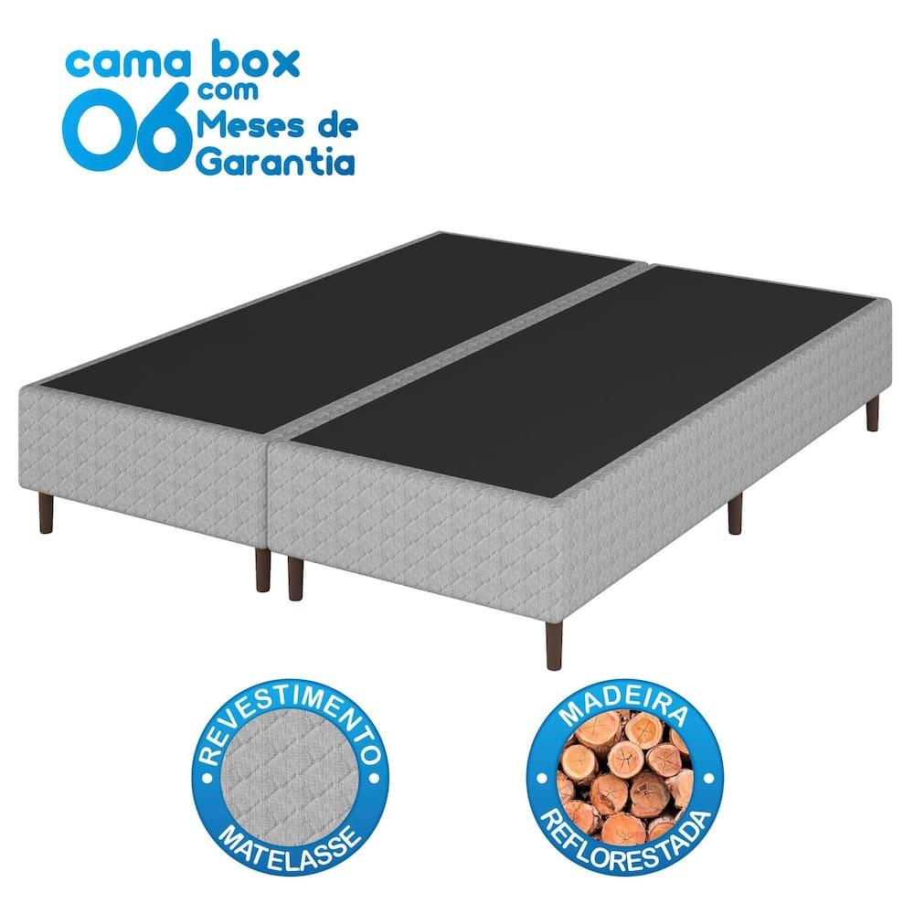 Colchão Bartira Viena Queen Size + Cama Box Queen Bipartida Umaflex Loreto Cinza - 8