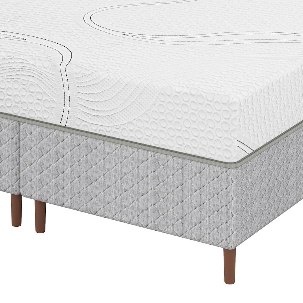 Colchão Bartira Viena Queen Size + Cama Box Queen Bipartida Umaflex Loreto Cinza - 9