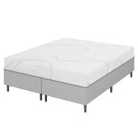 Colchão Bartira Viena Queen Size + Cama Box Queen Bipartida Umaflex Loreto Cinza - 1