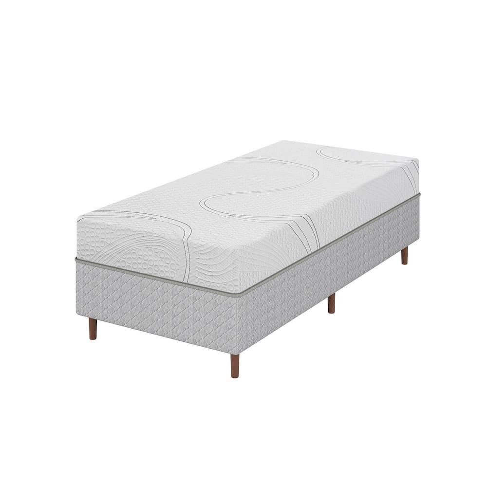 Colchão Bartira Viena Solteiro + Cama Box Solteiro Umaflex Loreto Cinza - 1