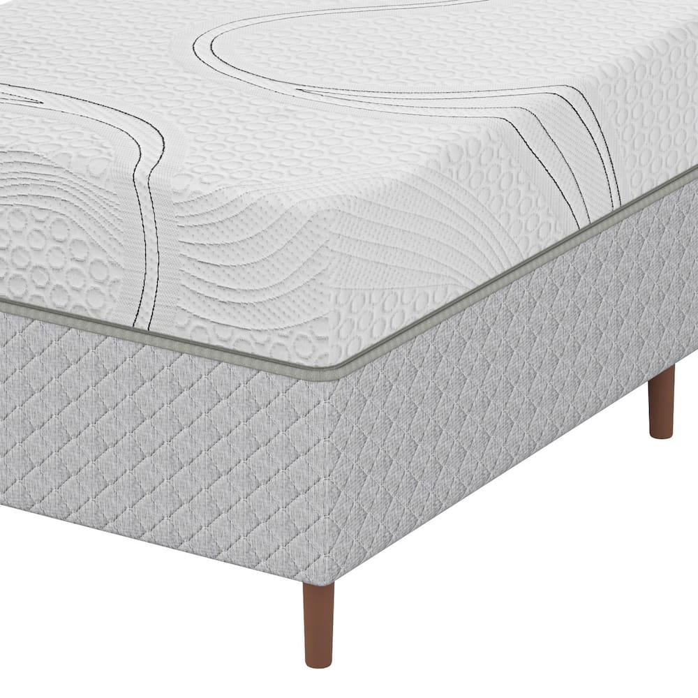 Colchão Bartira Viena Solteiro + Cama Box Solteiro Umaflex Loreto Cinza - 9