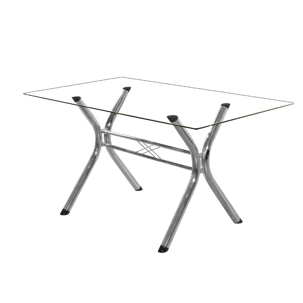 Conjunto Sala de Jantar Aço Nobre Mesa Montana Tampo de Vidro 120x80cm 4 Cadeiras Íris Aço Cromado - 3