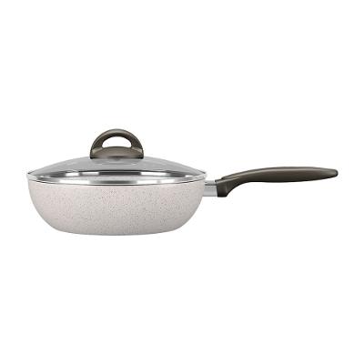 Panela Wok Brinox Suprema Ceramic Life Antiaderente 2,3L 24cm Tampa de Vidro Vanilla