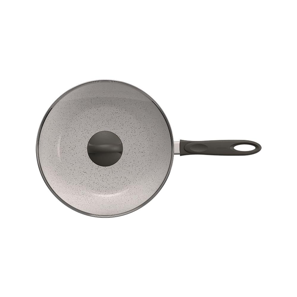 Panela Wok Brinox Suprema Ceramic Life Antiaderente 4,1L 28cm Tampa de Vidro Vanilla - 2