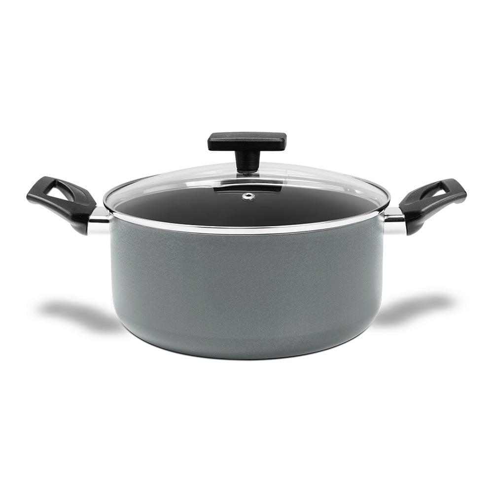 Caçarola Brinox Preserve Ceramic Life Antiaderente 4,7L 24cm Tampa de Vidro Cinza - 1