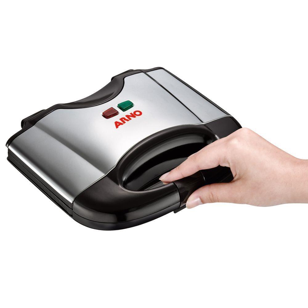 Sanduicheira Grill Arno SACS Placa Antiaderente Pés Antiderrapantes Inox e Preto - 4
