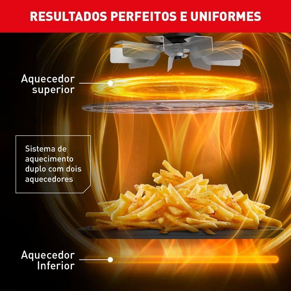 Fritadeira Elétrica Air Fryer Arno Easy Fry Extra AFP4 4L 1700W Painel Digital Preta Inox - 4