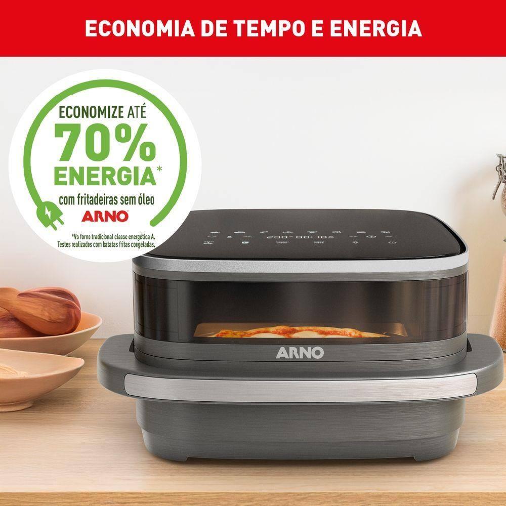 Fritadeira Elétrica Air Fryer Arno Easy Fry Extra AFP4 4L 1700W Painel Digital Preta Inox - 7