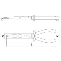 Alicate de Bico Meia Cana Tramontina 8” Bico Longo e Cabo Isolado - Amarelo - 2