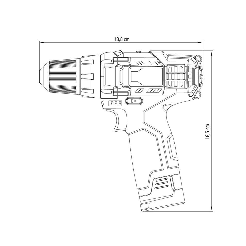 Parafusadeira e Furadeira Tramontina Master 3/8" à Bateria 10,8v 42403001 com Maleta - Bivolt - 6