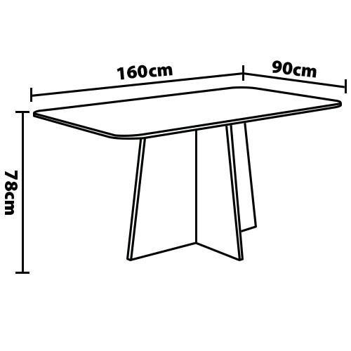 Mesa de Jantar Dasala Paloma - Castanho/Off White - 2
