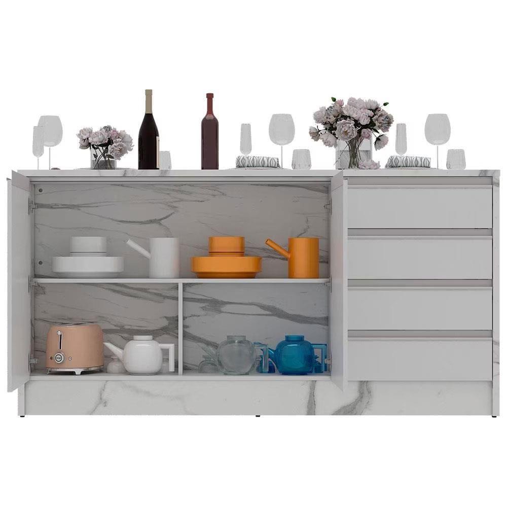 Bancada Bartira Gourmet com 2 Portas, 4 Gavetas e 1 Prateleira - 180,6cm de largura - 4