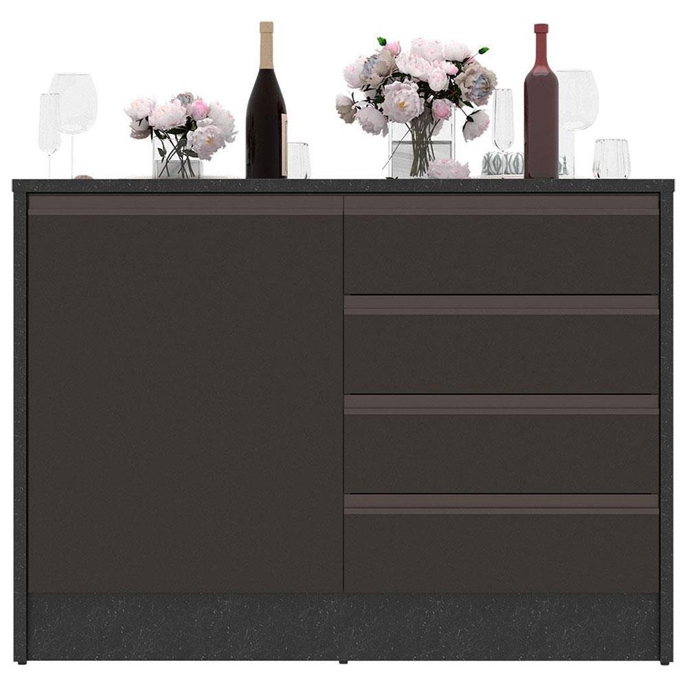 Bancada Bartira Gourmet com 1 Porta, 4 Gavetas e 1 Prateleira - 126cm de largura - 3
