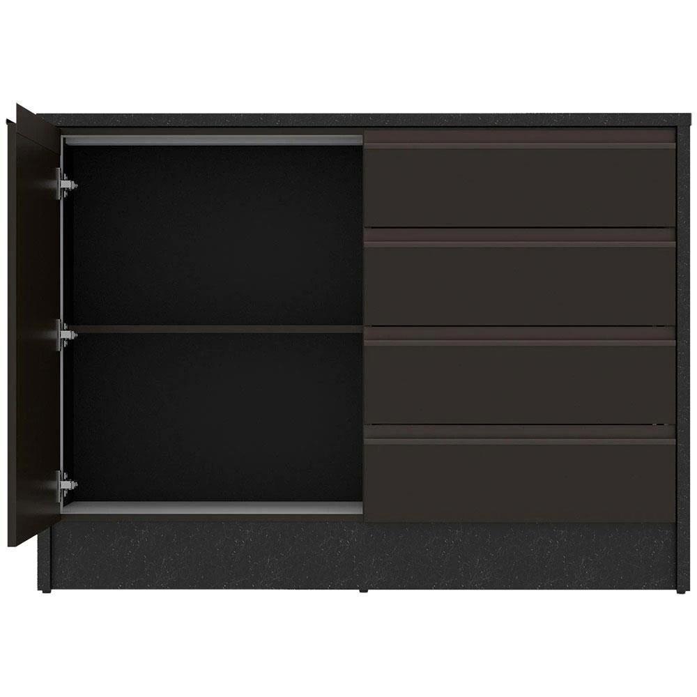 Bancada Bartira Gourmet com 1 Porta, 4 Gavetas e 1 Prateleira - 126cm de largura - 6