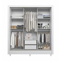 Guarda Roupa Santos Andirá Lisboa 3 Portas Deslizantes com Espelho - 3