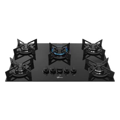 Cooktop a Gás 5 Bocas Fischer Fit Line Trempe Iron Preto Bivolt