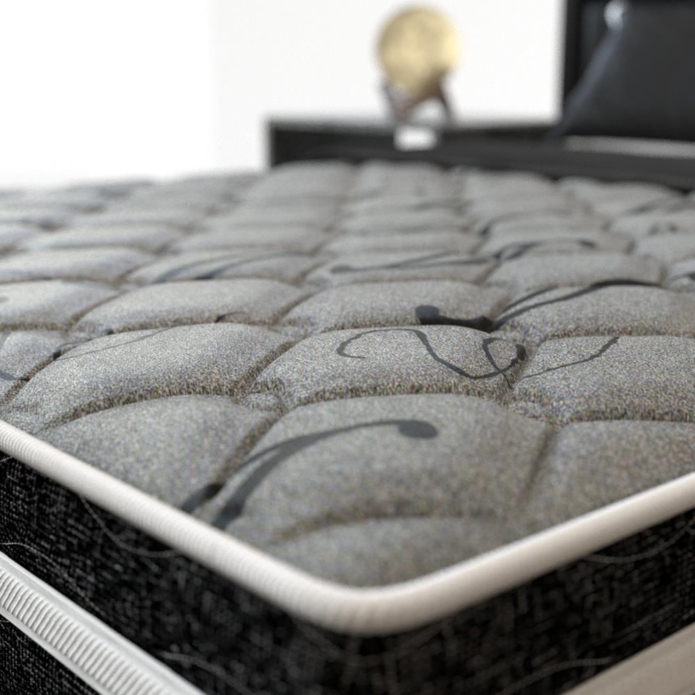 Cama Box Conjugada Solteiro Probel Platinum com Cama Auxiliar 43x88x188cm - Preta/Cinza - 4