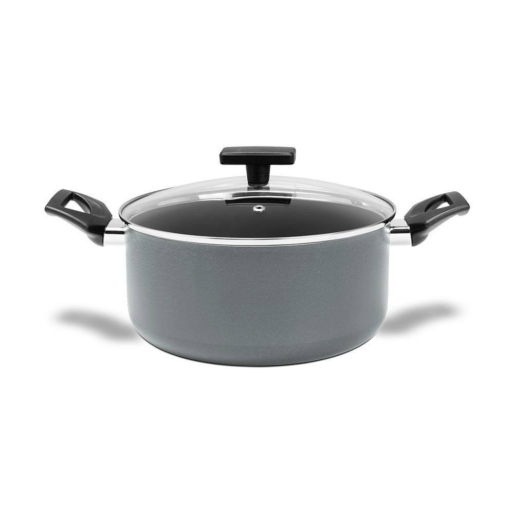 Caçarola Brinox Preserve Ceramic Life Antiaderente 3,7L 22cm Tampa de Vidro Cinza - 1