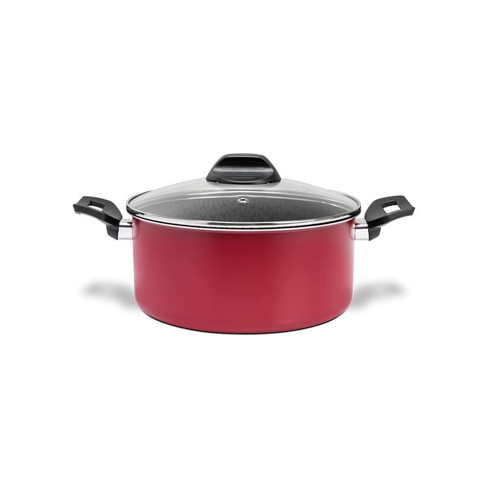 Caçarola Brinox Anis Pro-Flon Antiaderente 2,5L 20cm Tampa de Vidro Borgonha - 1