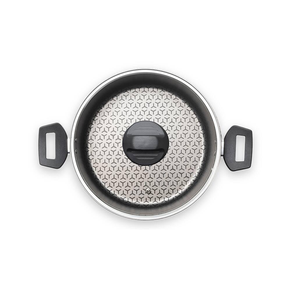 Caçarola Brinox Anis Pro-Flon Antiaderente 2,5L 20cm Tampa de Vidro Borgonha - 2