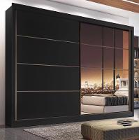 Guarda-Roupa Casal Mademarques Sevilha Flex com 228 cm Largura, 2 Portas, 6 Gavetas, 10 Prateleiras e Espelho - 1