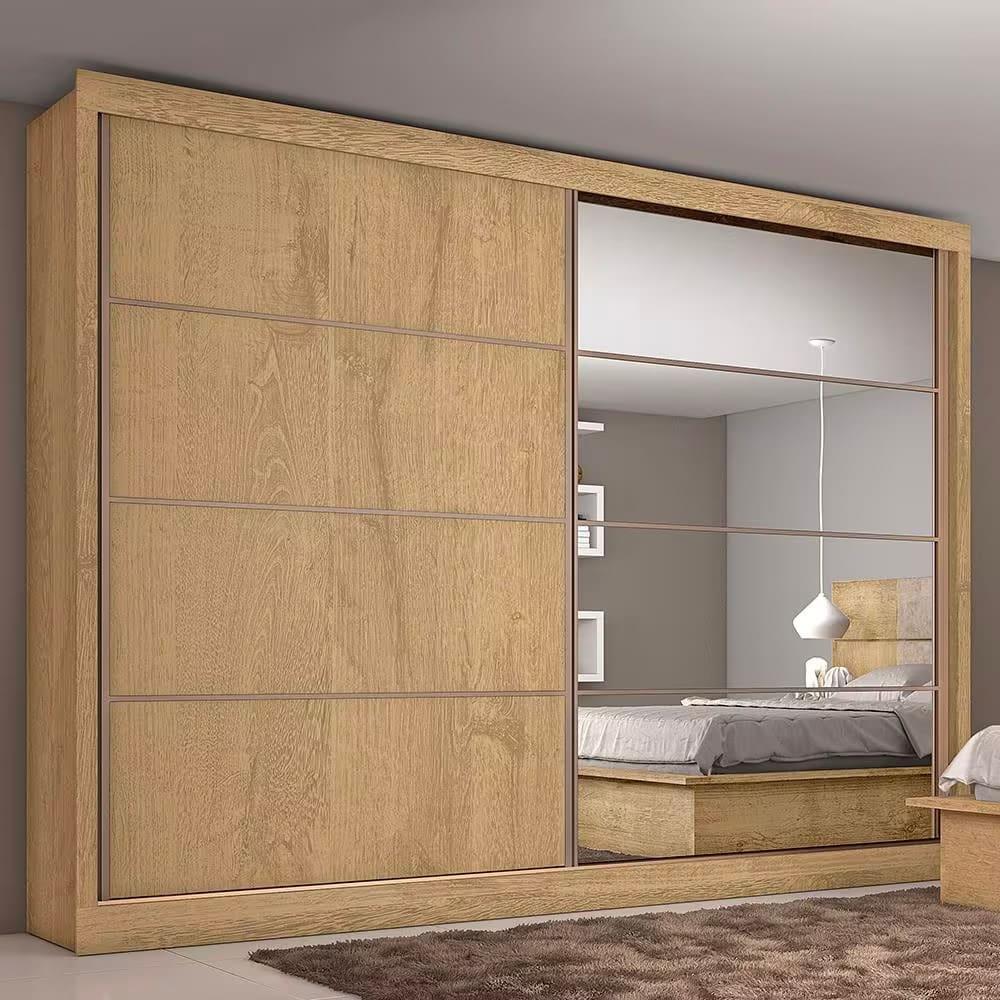 Guarda-Roupa Casal Mademarques Sevilha Flex com 228 cm Largura, 2 Portas, 6 Gavetas, 10 Prateleiras e Espelho - 10