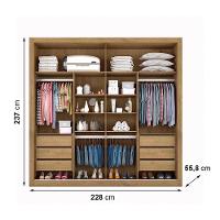 Guarda-Roupa Casal Mademarques Sevilha Flex com 228 cm Largura, 2 Portas, 6 Gavetas, 10 Prateleiras e Espelho - 17