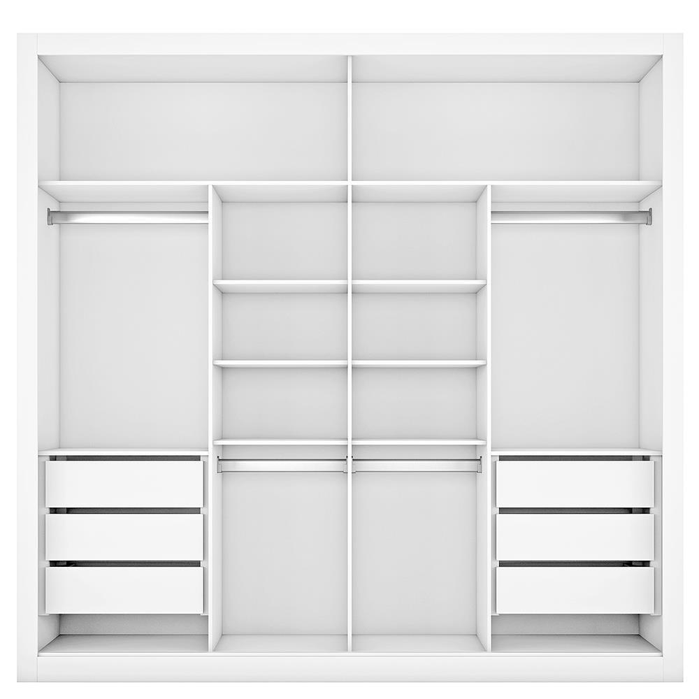 Guarda-Roupa Casal Mademarques Sevilha com 2 Portas, 6 Gavetas, 10 Prateleiras e Espelho - 228cm de largura - 3