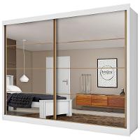 Guarda-Roupa Casal Mademarques Sevilha com 2 Portas, 6 Gavetas, 10 Prateleiras e Espelho - 228cm de largura - 2