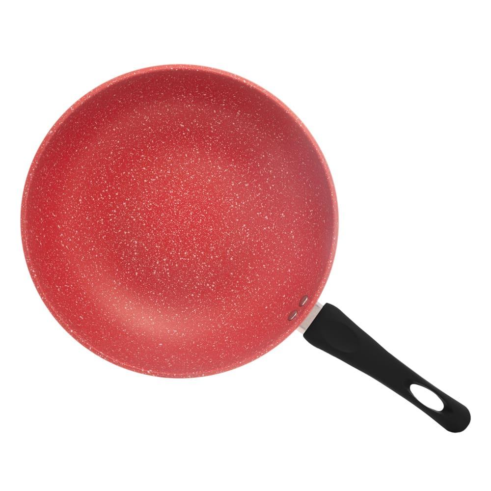 Frigideira Wok de Indução Lyor em Alumínio com Revestimento Cerâmico Granilite Vermelha - 28cm - 4