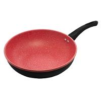 Frigideira Wok de Indução Lyor em Alumínio com Revestimento Cerâmico Granilite Vermelha - 28cm - 1