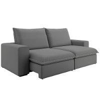 Sofá 5 Lugares Luizzi Greco Retrátil, Reclinável e Revestido em Tecido Veludo Slim 290cm Largura