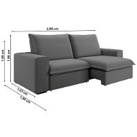 Sofá 5 Lugares Luizzi Greco Retrátil, Reclinável e Revestido em Tecido Veludo Slim 290cm Largura - 5