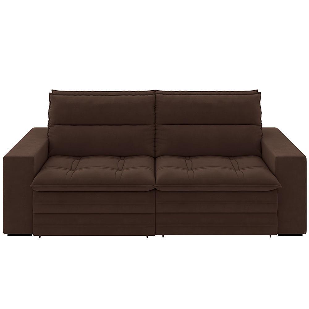 Sofá 4 Lugares Luizzi Colombo Retrátil e Reclinável, Revestido em Tecido Veludo Slim - 230cm largura - 3