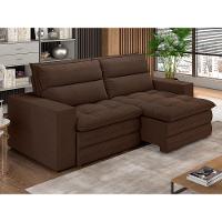 Sofá 4 Lugares Luizzi Colombo Retrátil e Reclinável, Revestido em Tecido Veludo Slim - 230cm largura - 1