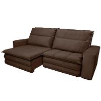 Sofá 5 Lugares Luizzi Colombo Retrátil, Reclinável e Revestido em Tecido Veludo Slim 250 cm Largura - 5