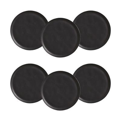 Conjunto de Pratos Rasos Porto Brasil Bio Preto Matte 29cm - 6 Peças