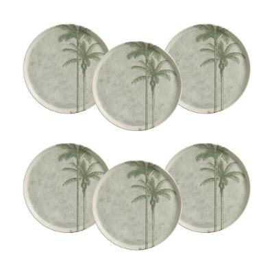 Conjunto de Pratos Rasos Porto Brasil Bio Tropicalia Cinza 27,5cm - 6 Peças