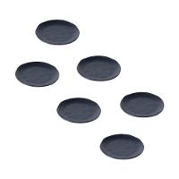Conjunto de Pratos de Sobremesa Ovais Porto Brasil Orgânico Preto Matte 22,5cm - 6 peças - 1