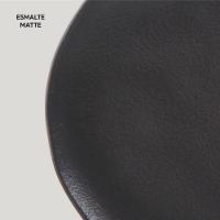 Conjunto de Pratos de Sobremesa Ovais Porto Brasil Orgânico Preto Matte 22,5cm - 6 peças