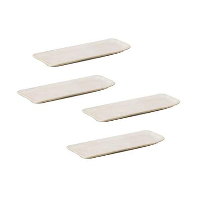Conjunto de Travessas Retangulares Pequenas Porto Brasil Orgânico Latte 22x9,5cm - 4 Peças