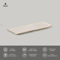 Conjunto de Travessas Retangulares Pequenas Porto Brasil Orgânico Latte 22x9,5cm - 4 Peças - 3