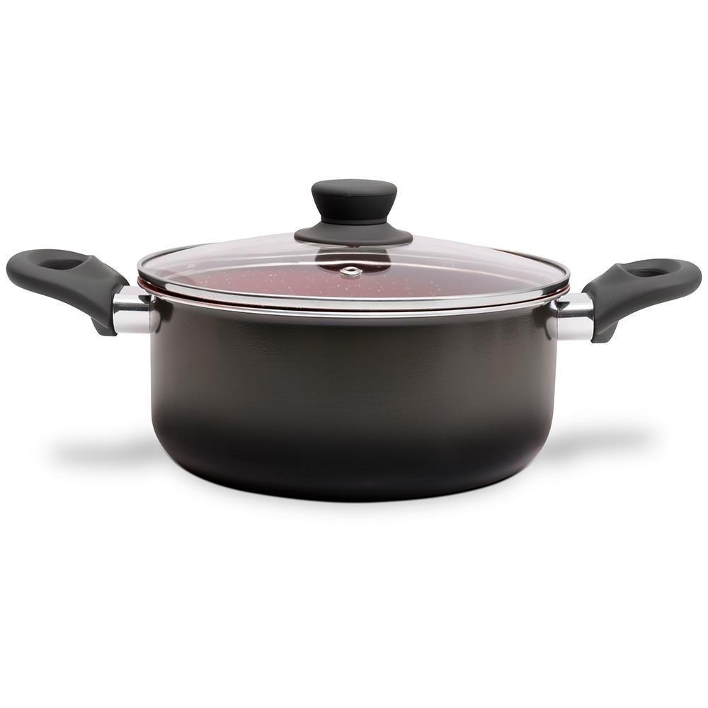 Conjunto de Panelas 6 Peças Brinox Easy com Revestimento Antiaderente Cerâmico, Tampas com Saída de Vapor e Cabos Soft Touch – Carbone/ Vermelho - 4