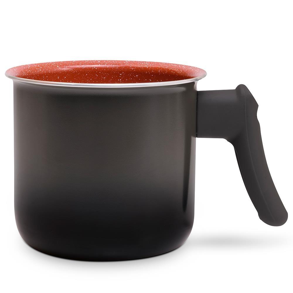 Conjunto de Panelas 6 Peças Brinox Easy com Revestimento Antiaderente Cerâmico, Tampas com Saída de Vapor e Cabos Soft Touch – Carbone/ Vermelho - 6