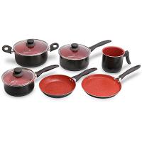 Conjunto de Panelas 6 Peças Brinox Easy com Revestimento Antiaderente Cerâmico, Tampas com Saída de Vapor e Cabos Soft Touch – Carbone/ Vermelho - 2