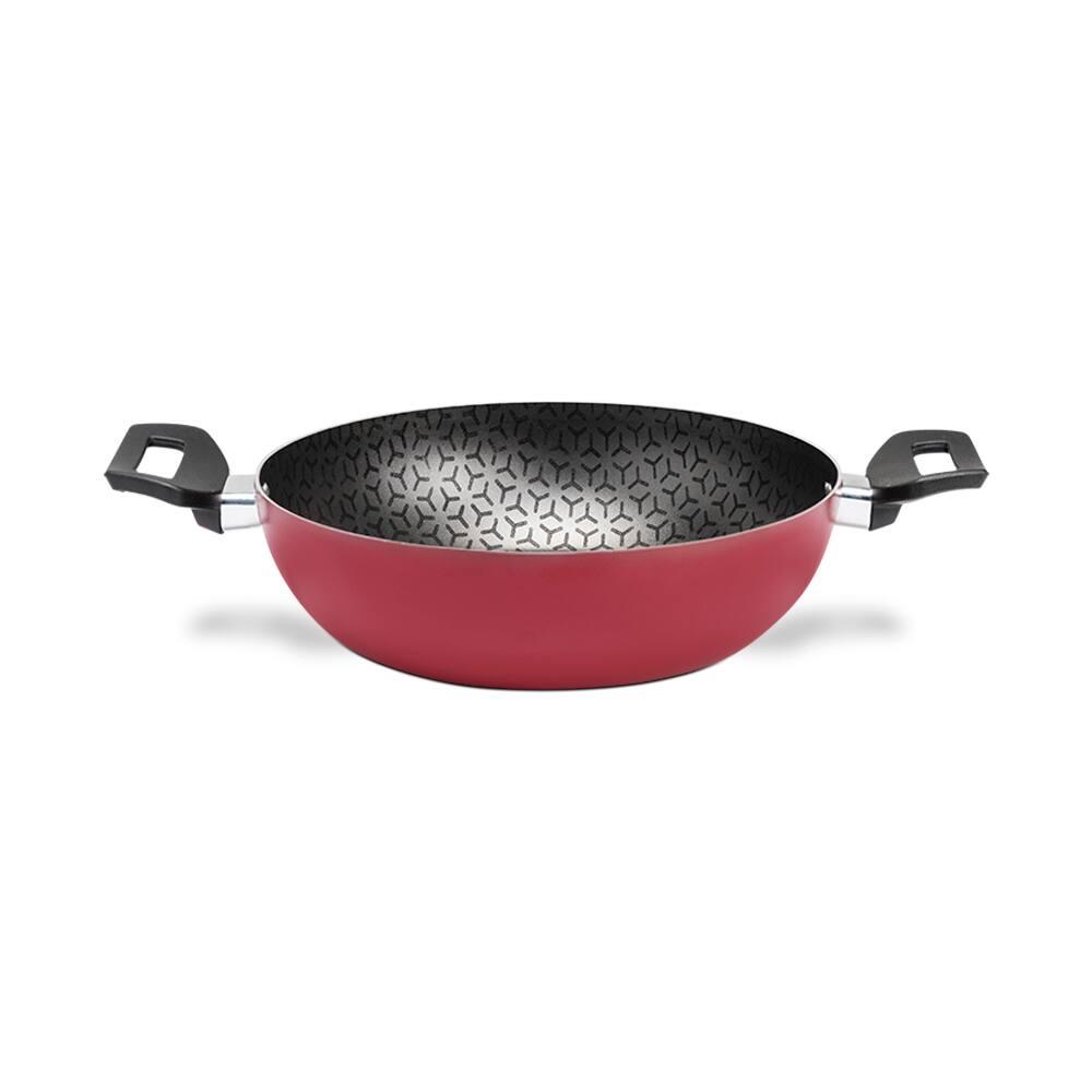 Panela Wok Brinox Anis Alças Baquelite Antiaderente Pro-Flon 2,3L 24cm Tampa de Vidro Borgonha - 2