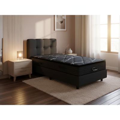 Conjunto Colchão de Solteiro Umaflex New Itália Black e Base Box Lift Cotton